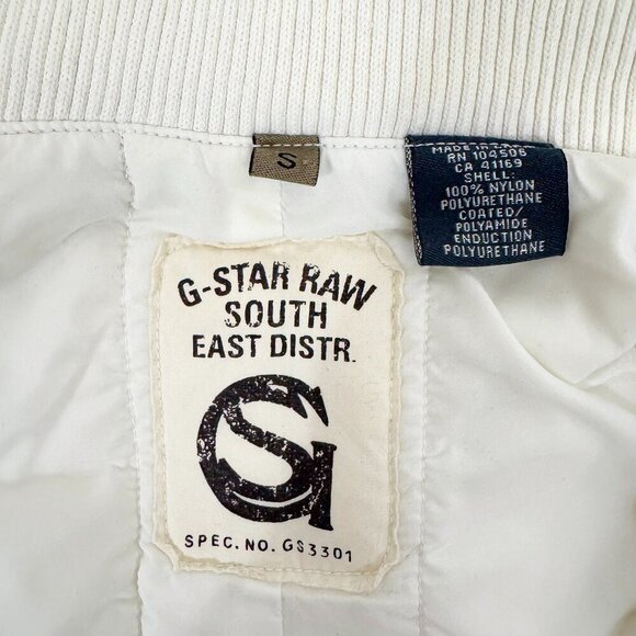 G STAR RAW WHITE LIGHT WEIGHT JACKET WITH ZIPPER - Picture 5 of 10